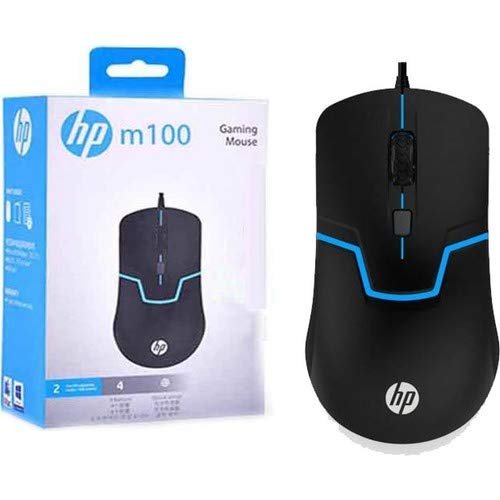HP M100 USB Wired Gaming Optical Mouse with LED Backlight and Adjustable 1000/1600 DPI Settings, 3 Buttons and Press Life Up to 5 Million Clicks, 1 Year Warranty Black - Image 2