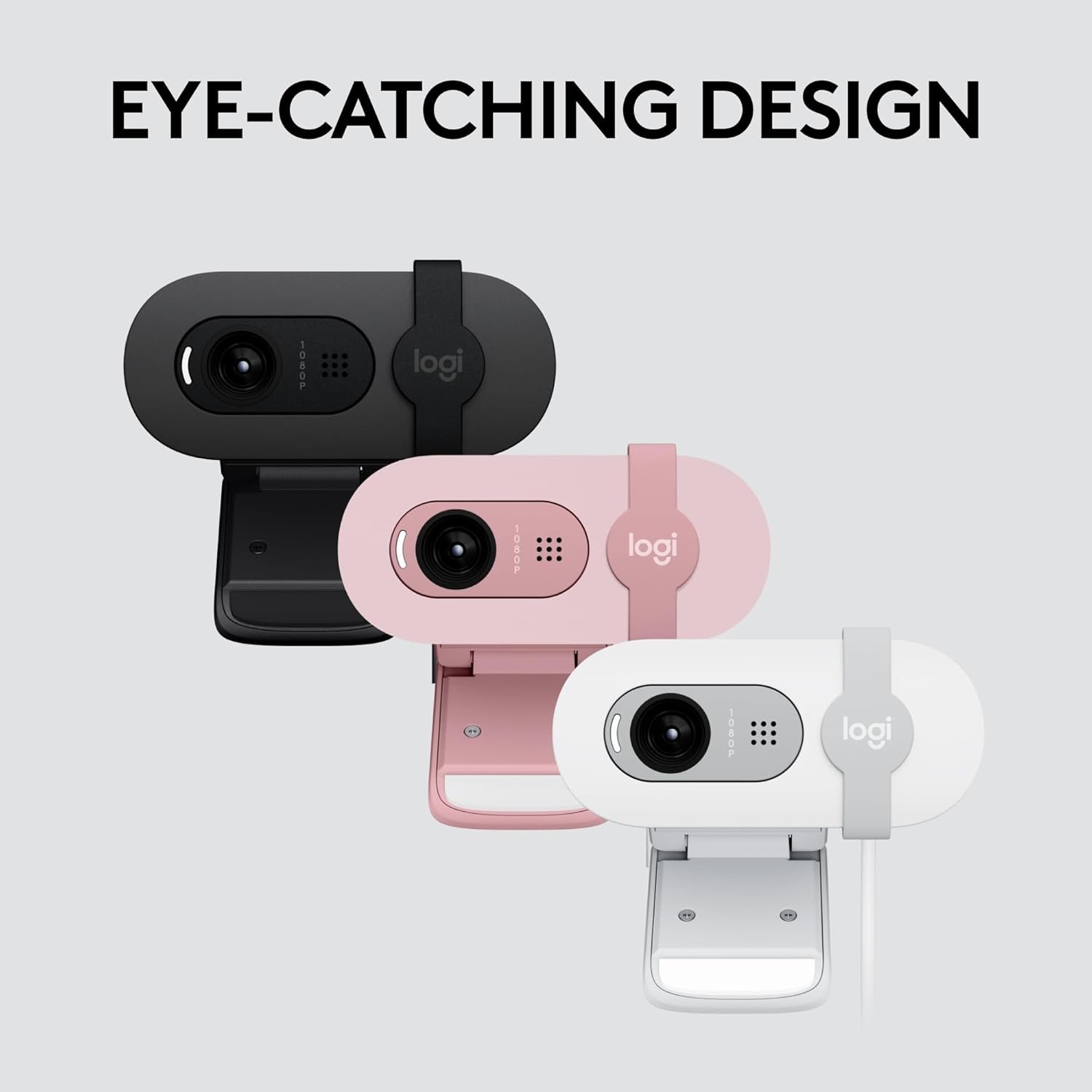 Logitech Brio 100 Full HD Webcam for Meetings and Streaming, Auto-Light Balance, Built-in Mic, Privacy Shutter, USB-A, for Microsoft Teams, Google Meet, Zoom and More- Rose - Image 3