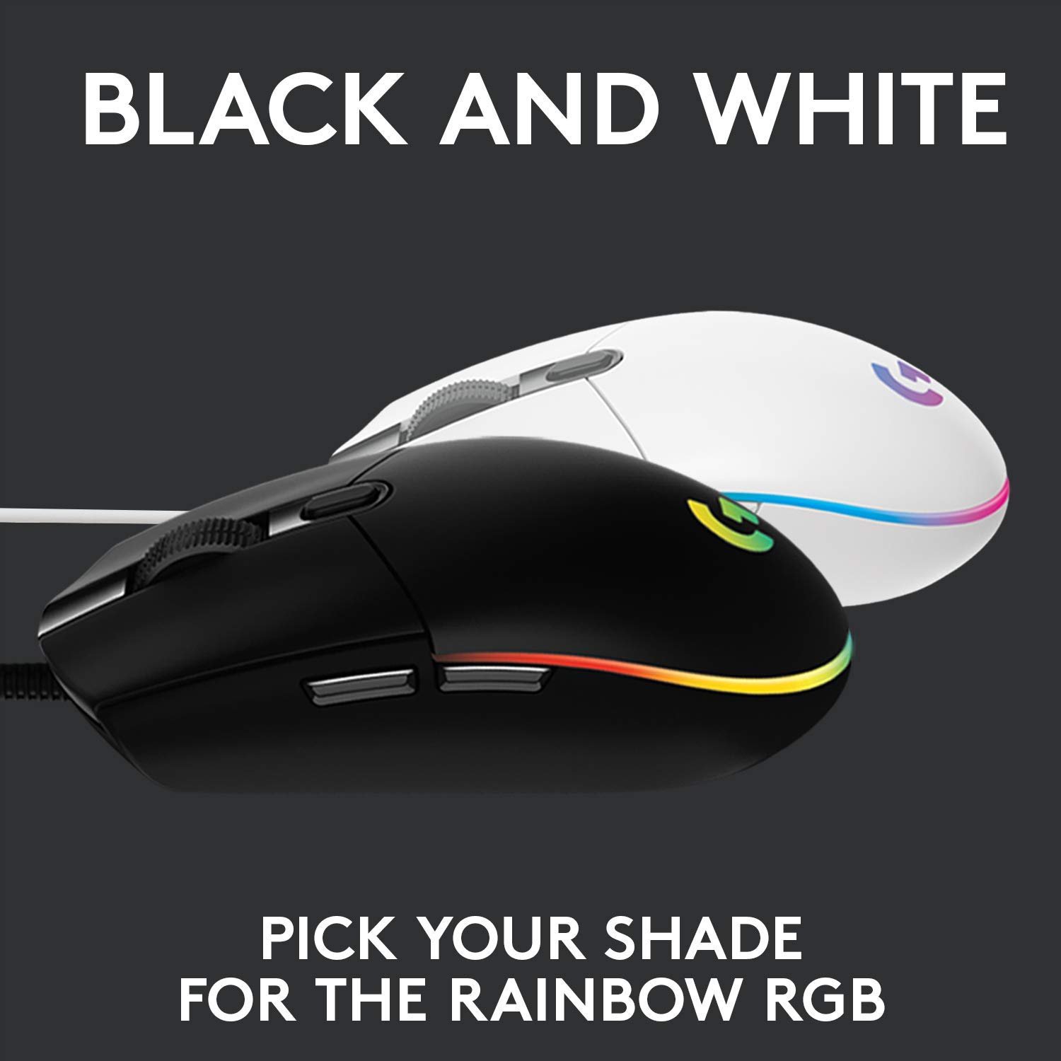 Logitech G102 USB Light Sync Gaming Mouse with Customizable RGB Lighting, 6 Programmable Buttons, Gaming Grade Sensor, 8K DPI Tracking, 16.8mn Color, Light Weight - Black - Image 5