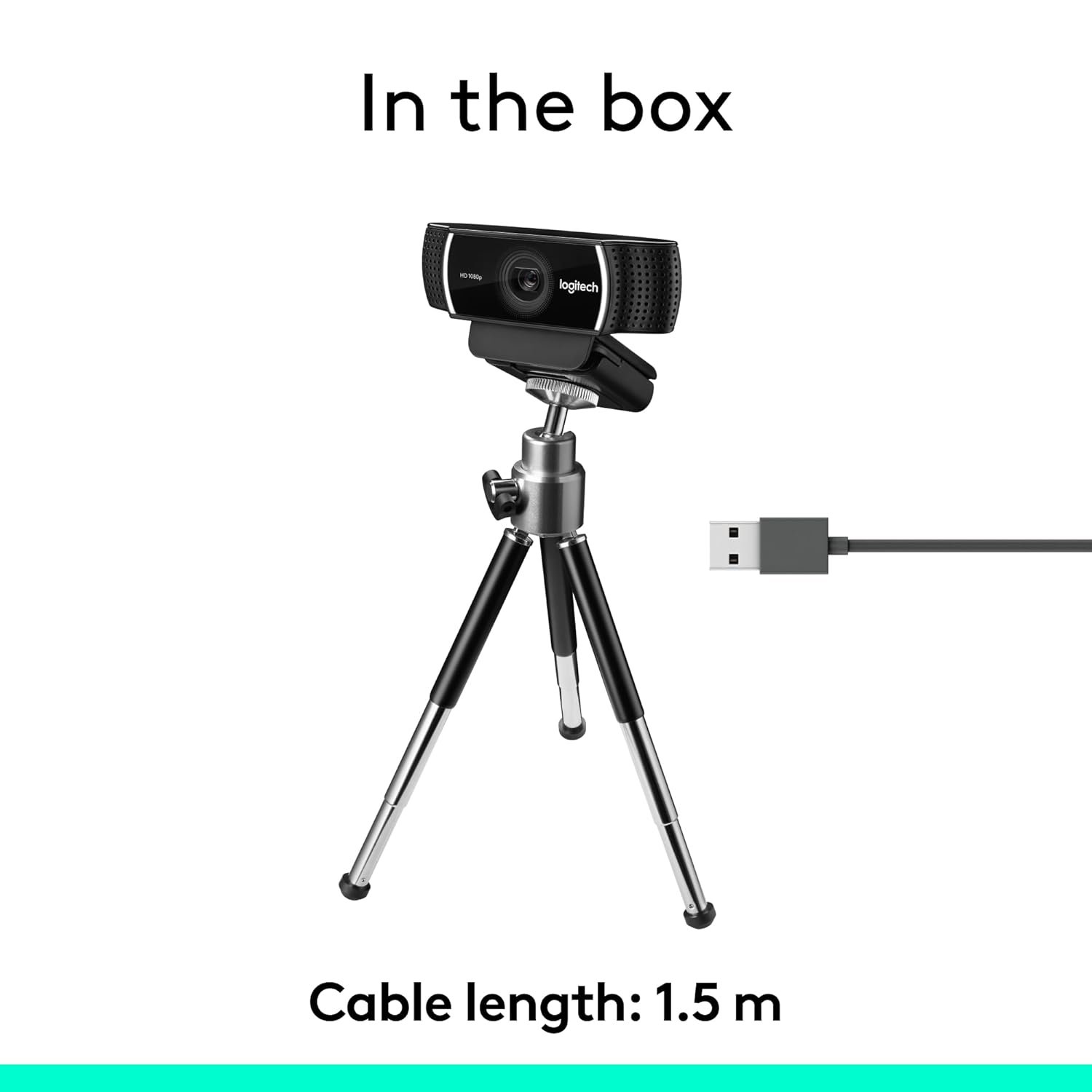 Logitech C922 Pro Stream Webcam, HD 1080p/30fps or HD 720p/60fps, Digital, Hyperfast Streaming, Stereo Audio, HD Light Correction, Autofocus, for YouTube, Twitch, XSplit - Black - Image 2