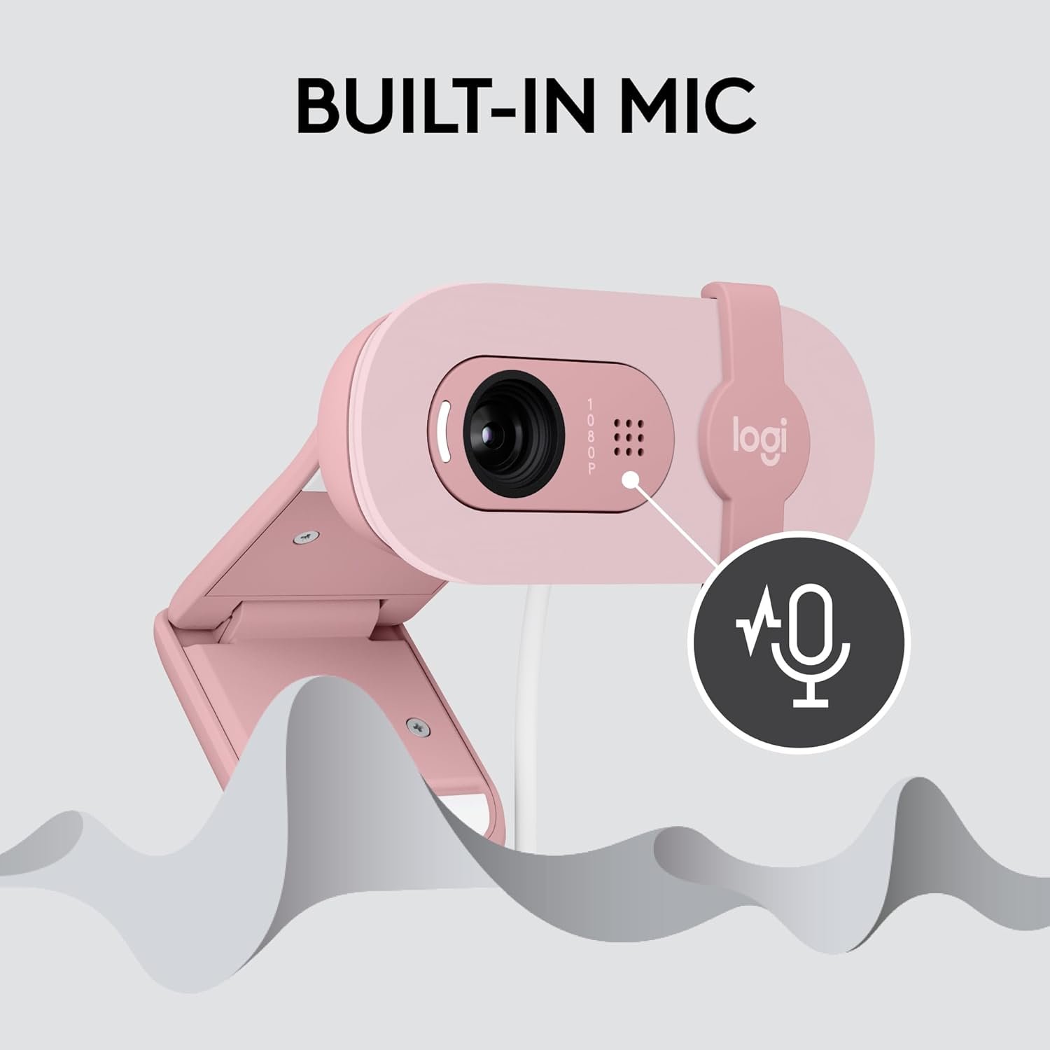 Logitech Brio 100 Full HD Webcam for Meetings and Streaming, Auto-Light Balance, Built-in Mic, Privacy Shutter, USB-A, for Microsoft Teams, Google Meet, Zoom and More- Rose - Image 6