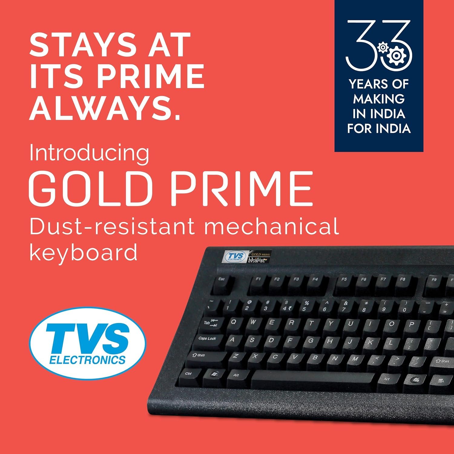 TVS ELECTRONICS Gold Prime Mechanical Wired Keyboard | Dustproof Key switches | Guaranteed 50 Million keystrokes | 1.5 Meter USB Cable, USB Gold Keyboard (Black) - Image 8